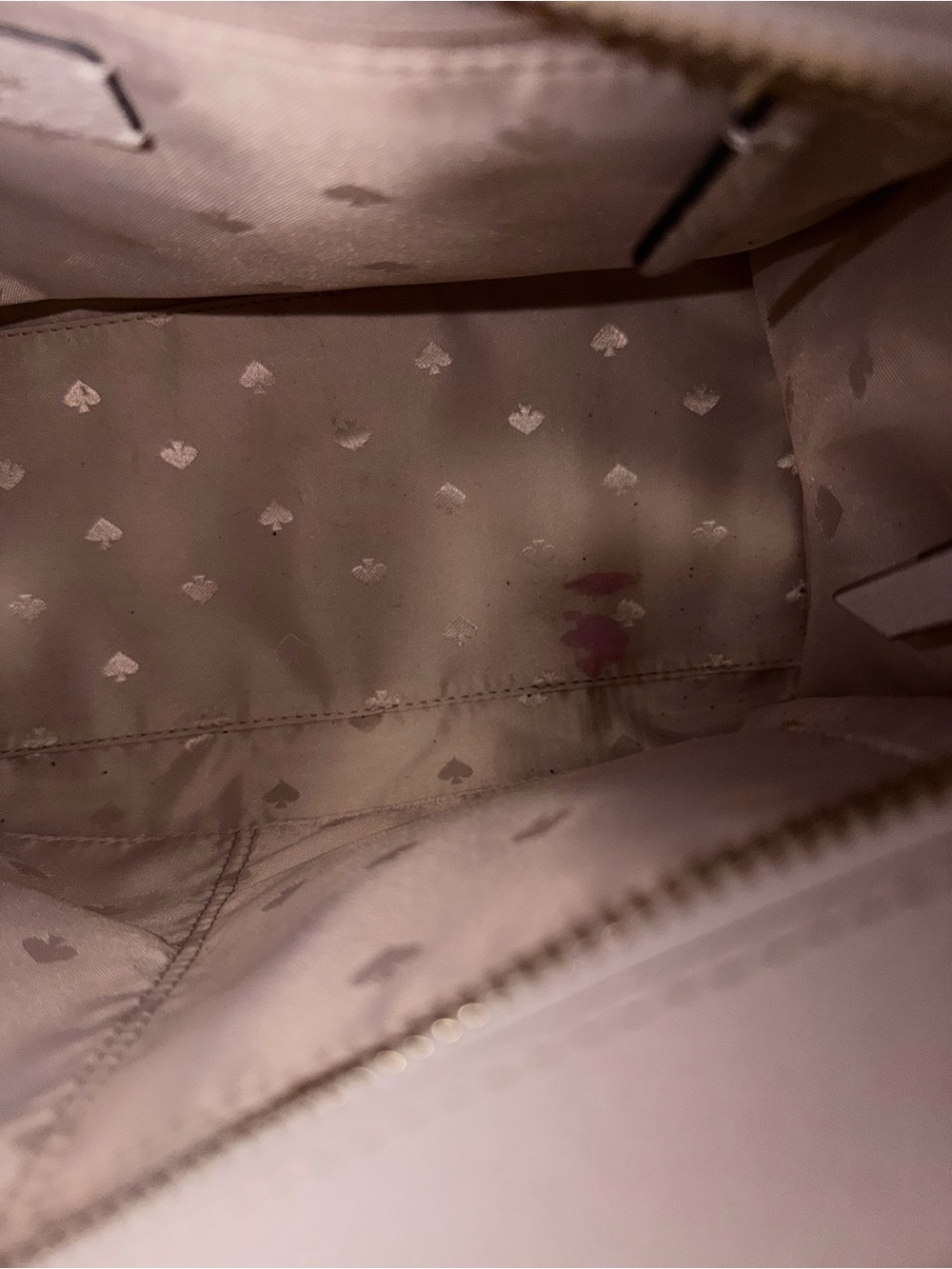 KATE SPADE // White Structured Leather Tote with Top Handles - Picture 5 of 6